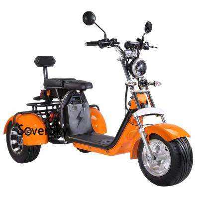 China Soversky Fat Tire Aluminum Alloy Electric Scooter 60V 20AHelectric Citycoco High Quality Tricycle Three Wheels For Adults for sale