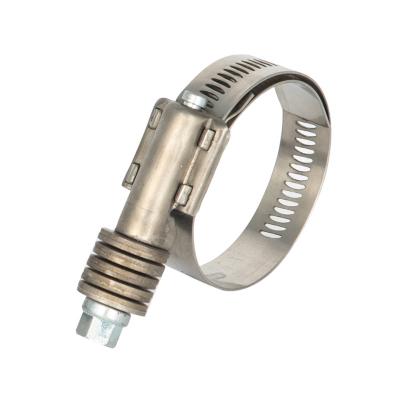 China Stainless Steel Constant Tension Clamps Pipe Collar 304 Stainless Steel Worm Gear American Style Heavy Duty Flanges for sale