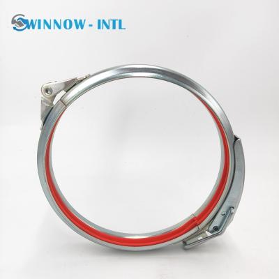 China General Industry Quick Release Lock Quick Release Stainless Steel Pipe System Dust Extraction Dust Ring Connect Pipe Clamp With Red Trim for sale