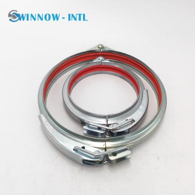 China General Industry Galvanized Steel Cut Duct Flange Ventilation V-Band Quick Fit Industrial Gasket D80mm-600mm Flange for sale