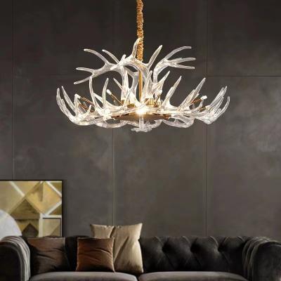 China DIY No Wood Look White Antler Simple Chandeliers for Beauty Salon Artistic Creativity for sale