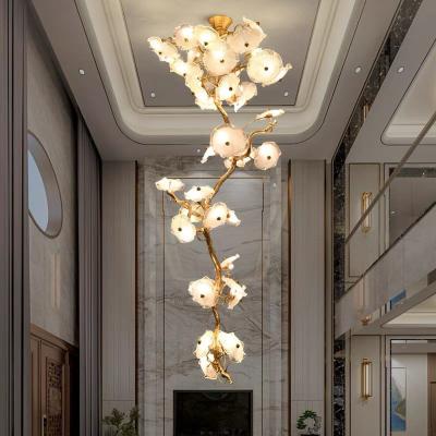 China LED Light Source Vintage Wood Look Lotus Branch Chandelier for Living Room and Dining for sale