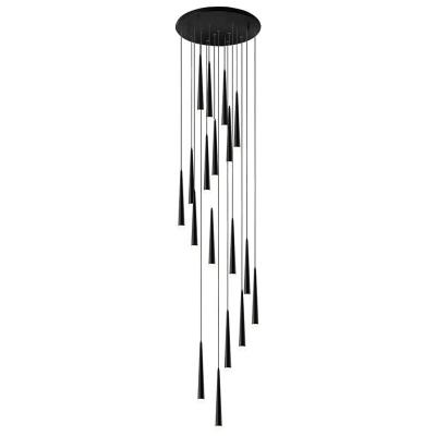 中国 Home Decor Long pendant lights for staircase Black Gold Acrylic Iron LED Spiral Chandelier 販売のため