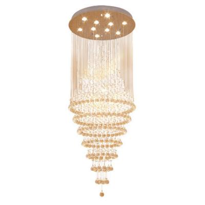 中国 Modern Stairwell Pendant Light Spiral  LED Crystal Staircase Chandelier 販売のため