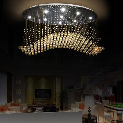 中国 Adjustable Black LED Round Modern Stairwell Chandelier with Stainless Steel 販売のため