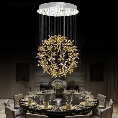 China Modern Globe Staircase Crystal Chandelier Hotel Hanging Light for Stairway Te koop