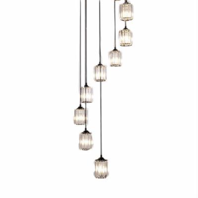 China Arabic Crystal LED Staircase Chandelier Modern Hanging lights for staircase for sale