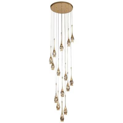 China Wholesale Crystal Chandelier Stairwell Pendant lights Colombia Lighting Te koop