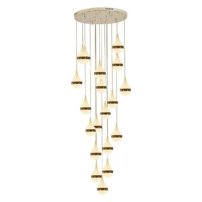 China Stainless Steel Acrylic Spiral Staircase Chandelier Stairway Hanging light Te koop