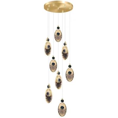 China Modern Black Chandelier Staircase Light Fixture for sale