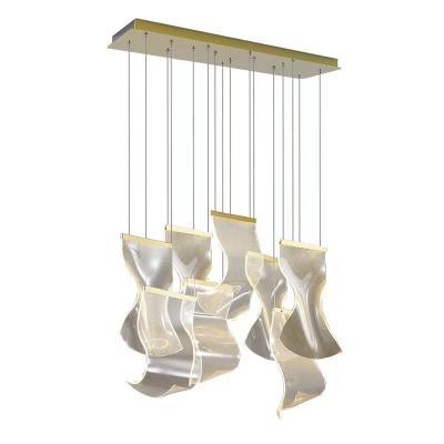 中国 Modern Decorative Metal Acrylic Chandelier Long Pendant Lights for Staircase 販売のため