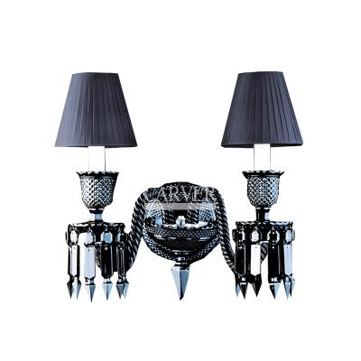 Chine Adjustable Black Crystal Wall Sconces for Living Room Bedroom Decor à vendre