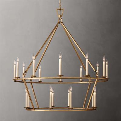 China American Country Iron Candle Chandelier for Hotel and Clothing Store Retro Decoration à venda