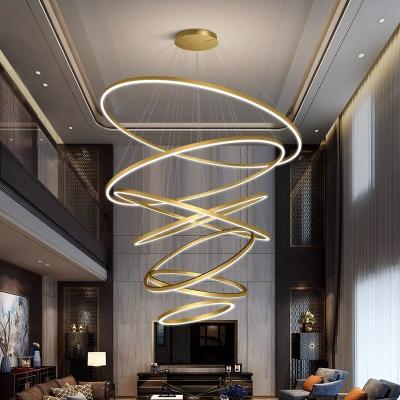 Cina Modern Luxury Acrylic Adjustable Circle High Ceiling Ring Lamp in Simple Design Style in vendita