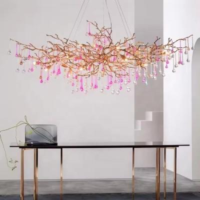 China Modern Tree Branch Gold Crystal Chandelier for Luxury Hotel Restaurant Lighting for sale