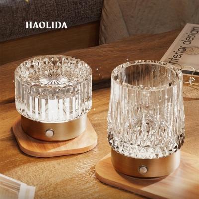 China Warm Atmosphere Luxury Crystal Cordless Table Lamps for Restaurant Stepless Dimming Luxury Design for sale