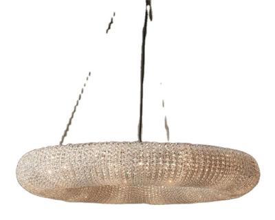 China NO Dimmer Support Modern Style American Circular Ring Crystal Pendant Light for Villa for sale