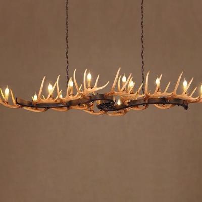 Κίνα Large Resin Deer Hanging Fixture for Europe Countryside Rectangular Faux antler chandelier προς πώληση