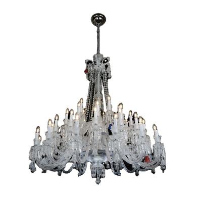 China Clear Glass Crystal Chandelier In Neutral White Temperature And Glass Arms Te koop