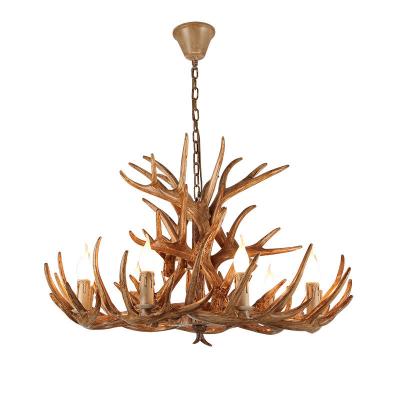 China American Resin Retro Industrial Chandelier Multilayer Antler Lamp for villa cottage hotel for sale