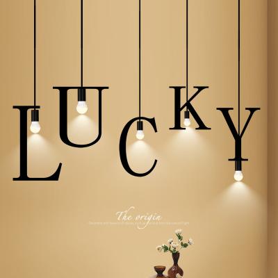 China 26 Letters Puzzle Lamp Vintage Bar Hanging Lights for Loft Alphabet Indoor Lighting for sale