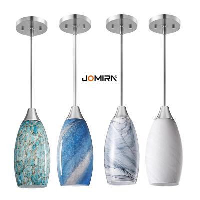 China Modern Handmade Art Glass Kitchen Island Pendant Light Adjustable Ceramic Indoor Lighting for Restaurant Entrance for sale