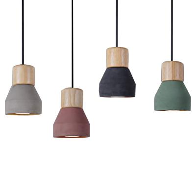 China China Modern Design Hanging Cement Lights Decorative Ceiling Light Pendant Lamps with Wooden Base Te koop