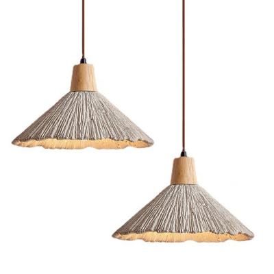 China Decorative Droplight Hanging Lamp Ceiling Lighting Cement Wood Concrete Pendant Light for Home Art Decor for sale