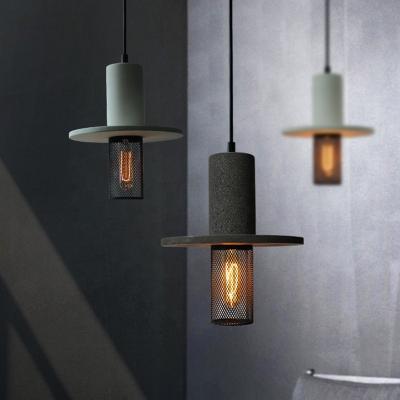 China Loft Design Kitchen Cement Hanging Lamp Hotel Restaurant Shop Bed Decorative Nordic Modern Concrete Tube Pendant Light Fixture for sale