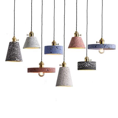 China Designer Indoor Loft Kitchen Contemporary Irregular Shaped Various Color Cement Lamp Pendant Lighting Concrete for sale