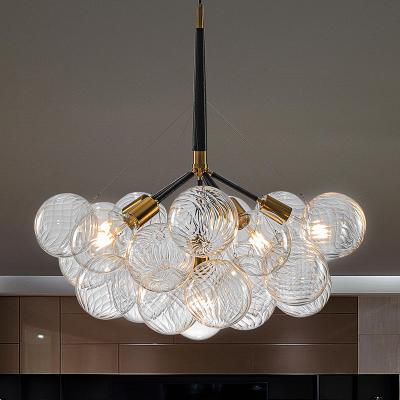 China Modern Swirled Glass Cluster Globes LED Chandeliers Pendant Lights Lamp for Dining Living Room Entryway Island Bathroom for sale