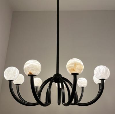 China Contemporary Lucca Marble Chandelier Vintage Alabaster Pendant light Cluster Lamp for sale