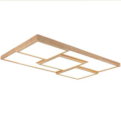 China New Chinese Real Wood LED Ceiling Lights for Living room Bedroom Hall Lobby Room Wooden Lamps Indoor Lighting Fixture for sale