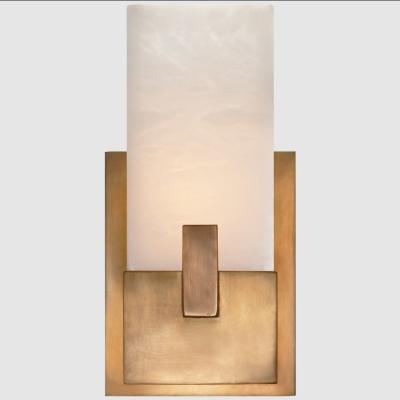 China American industrial hotel room art decorative wall lights led marble Rectangular LED Brass Wall Light sconces lamp for sale