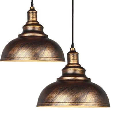 China Simple Industrial Style Lamp Bronze Vintage Chandelier Antique Metal Ceiling Light Retro Pendant for sale