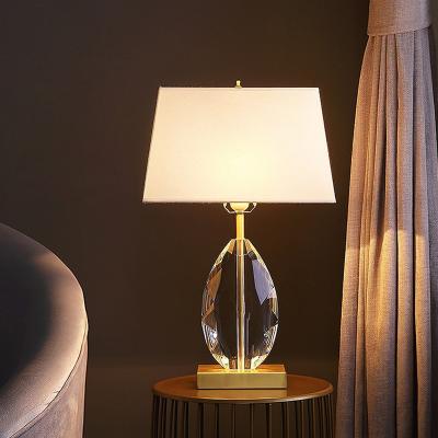 China Hotel lobby Luxury Copper Marble front desk table lamp With PMMA Shade For Living Room Bedroom Bedside for sale