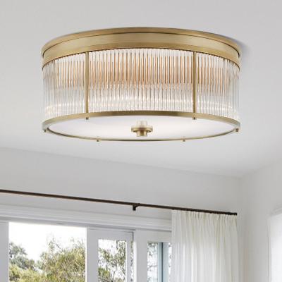 China Custom Modern Surface Mounted Luxury Minimalist Natural Brass Ceiling Lamp Hallway Living Room Round Fashion Light for sale