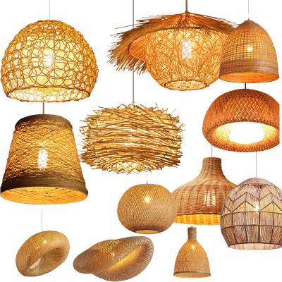 China Handmade Round House Straw Weaving Chandelier Pastoral Retro Balcony Restaurant Pendant lamps rattan lighting for sale