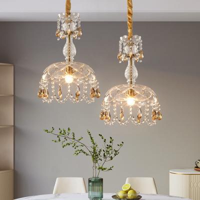 China Simple modern glass crystal chandelier home living room dining ceiling lamp bed kitchen pendent hanging light for sale