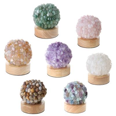 China High Quality Gemstone Crafts Fengshui Crystal Lamp Luxury Natural Healing Jade Stone Table Light For Home for sale