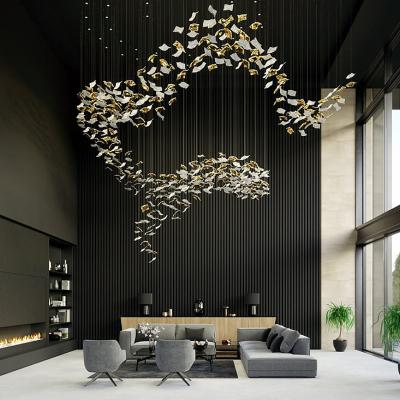 China 2023 Designer Mode Pendant Lights Luxury Long Staircases Chandelier for Fancy Modern Celling for sale