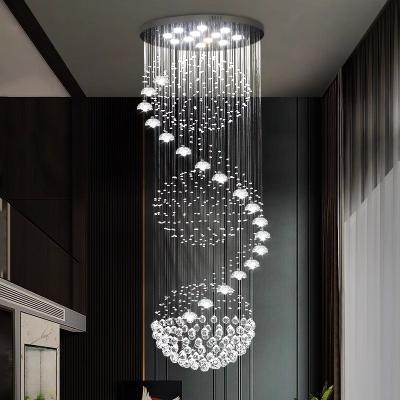 중국 luxury large gold long chandeliers hotel ceiling hanging pendants light led staircase modern crystal chandelier 판매용