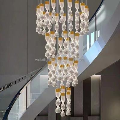 China 3-Tier Iron Acrylic Staircase Chandelier with Remote Control LED Light for sale