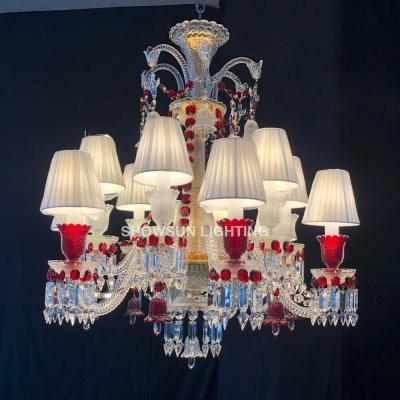 Chine Decorative european style red crystal lighting classical fancy indoor chandelier à vendre