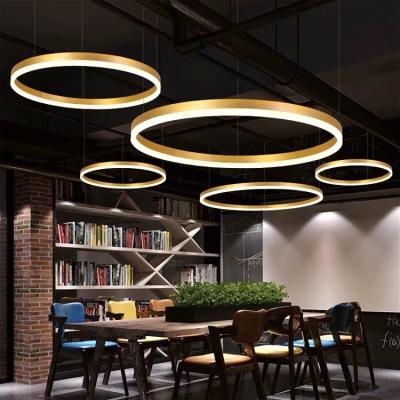 China Modern Decorative Ring Lamp Acrylic Circle Led Chandeliers For Dinning Room Ceiling Lights Hotel Project Pendant Lighting for sale