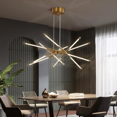 China Dining Modern Branch Chandelier Hanging Black Lamp For Restaurant LED Linear Pendant Light for sale