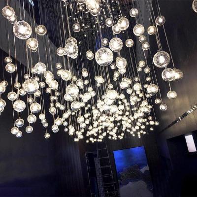 China Crystal bubbles ball modern LED chandeliers hanging lights Decor for home kitchen living room staircase indoor lighting for sale