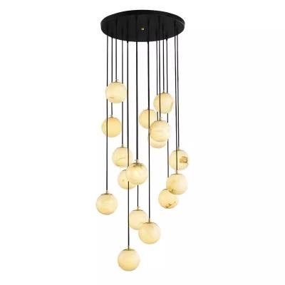 China Alabaster Stair Lights Chandelier Marble Lamp Customized Quantity of for sale