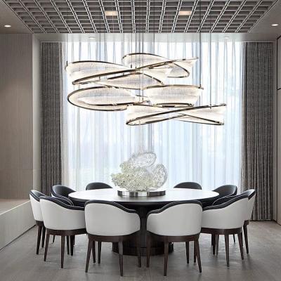 Chine HEKEYLT Modern Luxury Crystal Chandelier Ring Pendant Light LED Glass Custom 1 Piece Silver Modem 90 Nordic Customizable Size à vendre