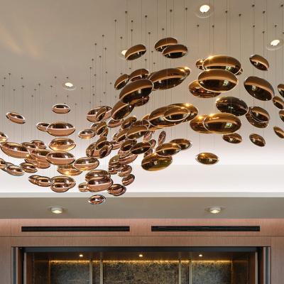 China designer Chandeliers Large Hanging Hotels Villas Salons Egg-Shaped Glass led Luxury Art Chandelier for sale